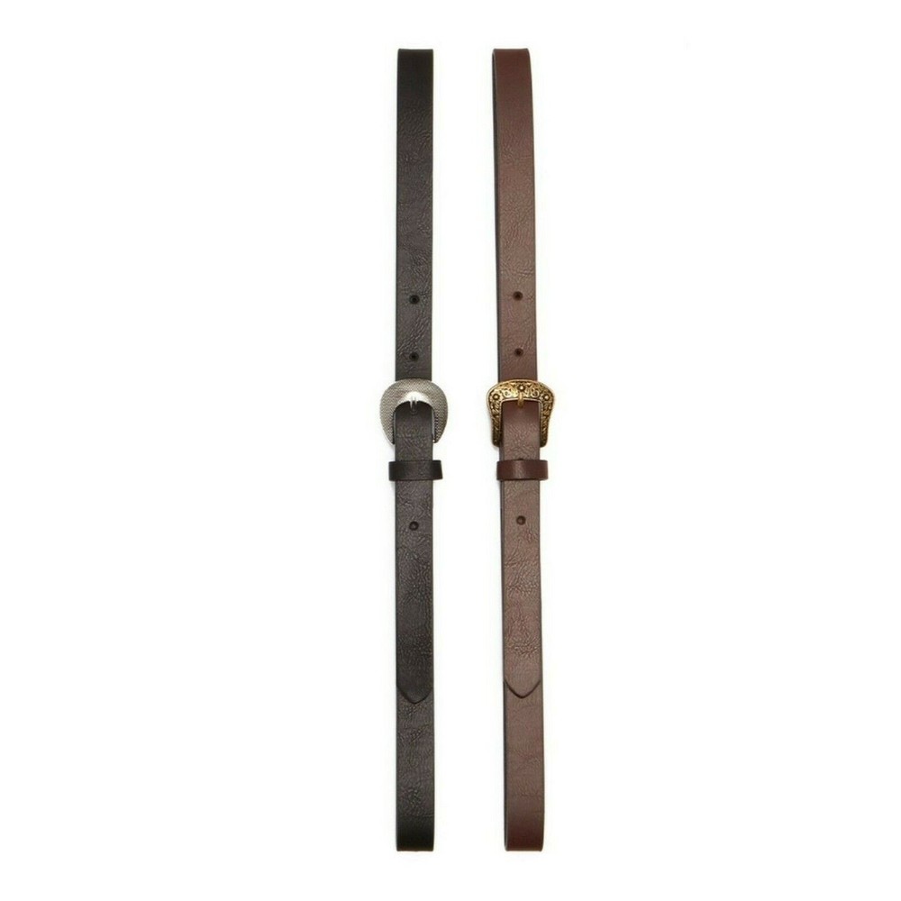 Linea Pelle Women's size M Western Belt Pack of 2 Black & Brown MSRP $48 NEW